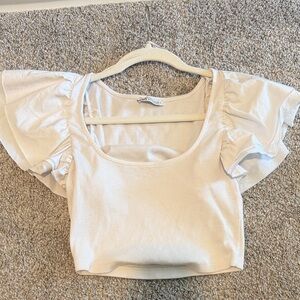 Zara flutter sleeve top